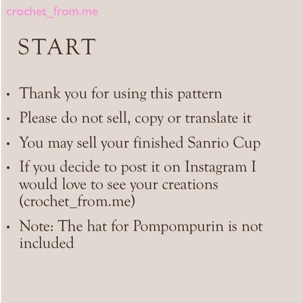 sanrio cup free pattern