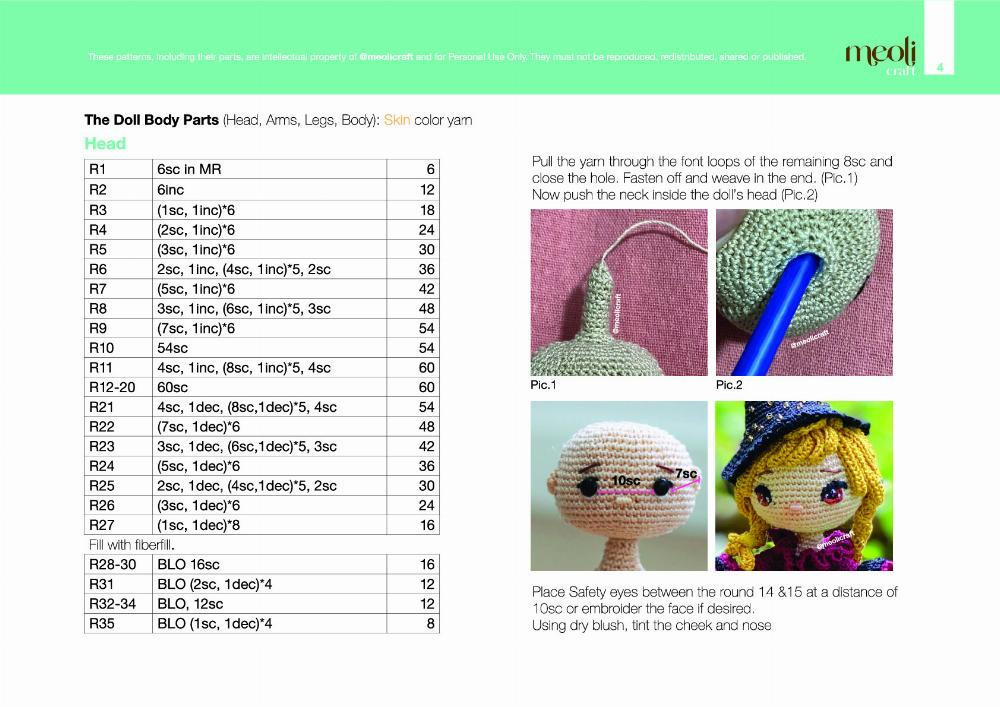 sarina crochet pattern doll
