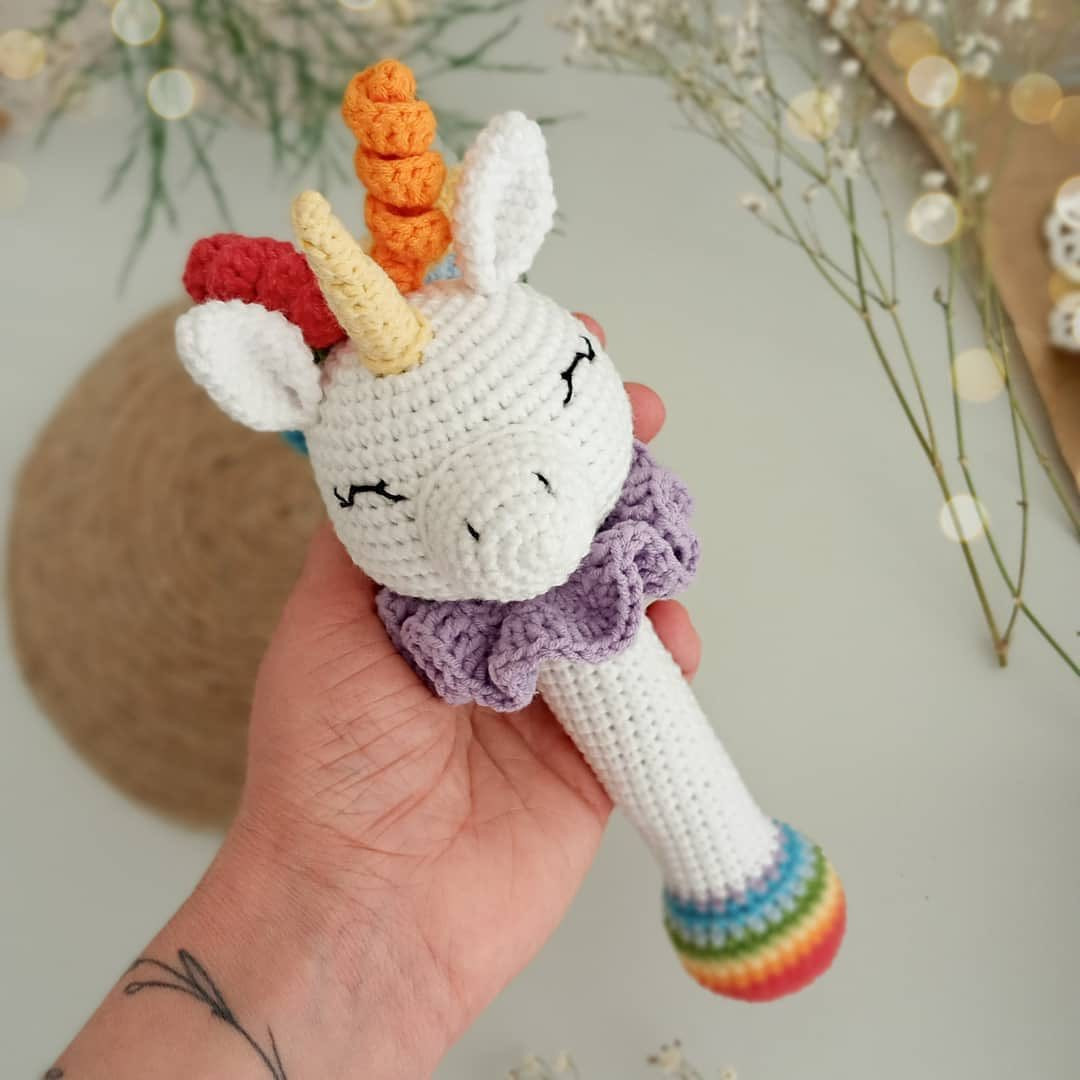 sleeping unicorn rattle crochet crochet pattern