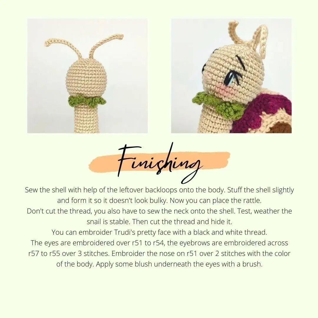 snail trudi freebie crochet pattern