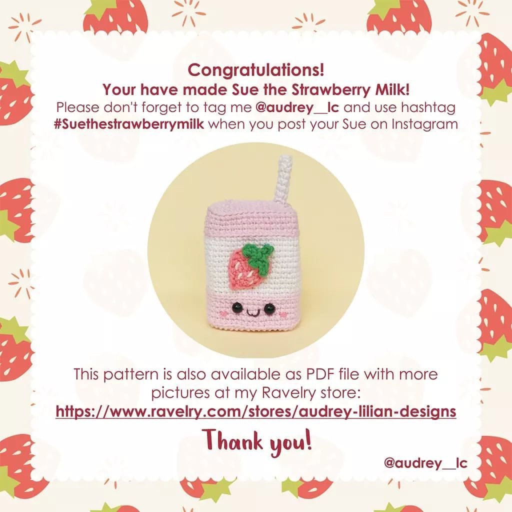 sue the strawberry milk free crochet pattern