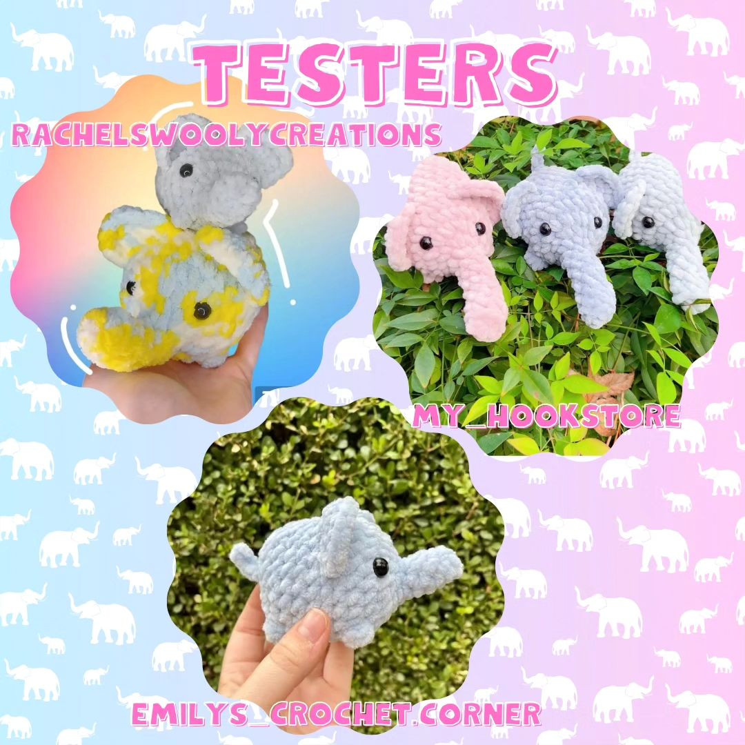 Tadaaa ✨️ pattern release time! This mini no-sew elephant is my new favorite mini! 🐘