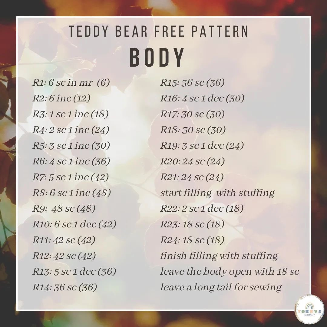 teddy bear free pattern