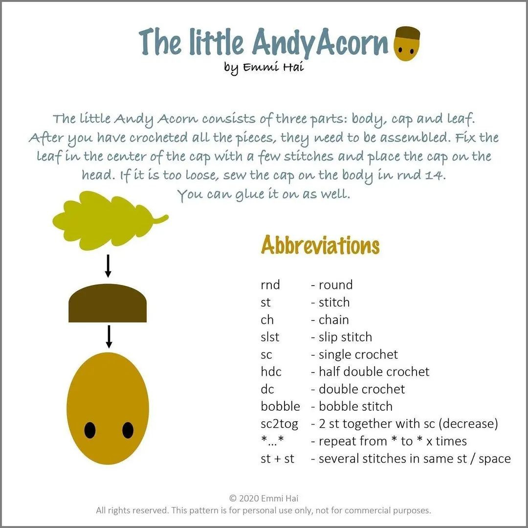 the little andyacorn crochet pattern