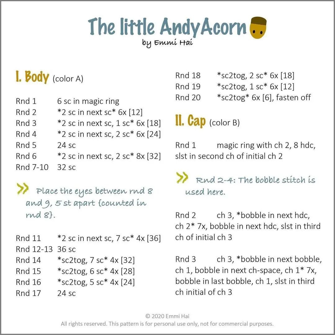 the little andyacorn crochet pattern