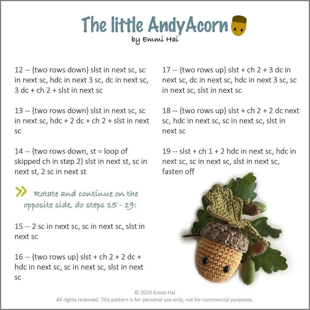 the little andyacorn crochet pattern