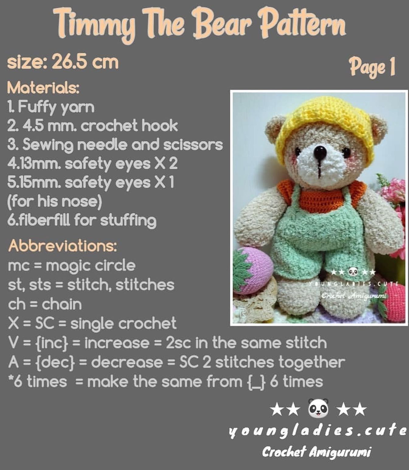 timmy the bear pattern