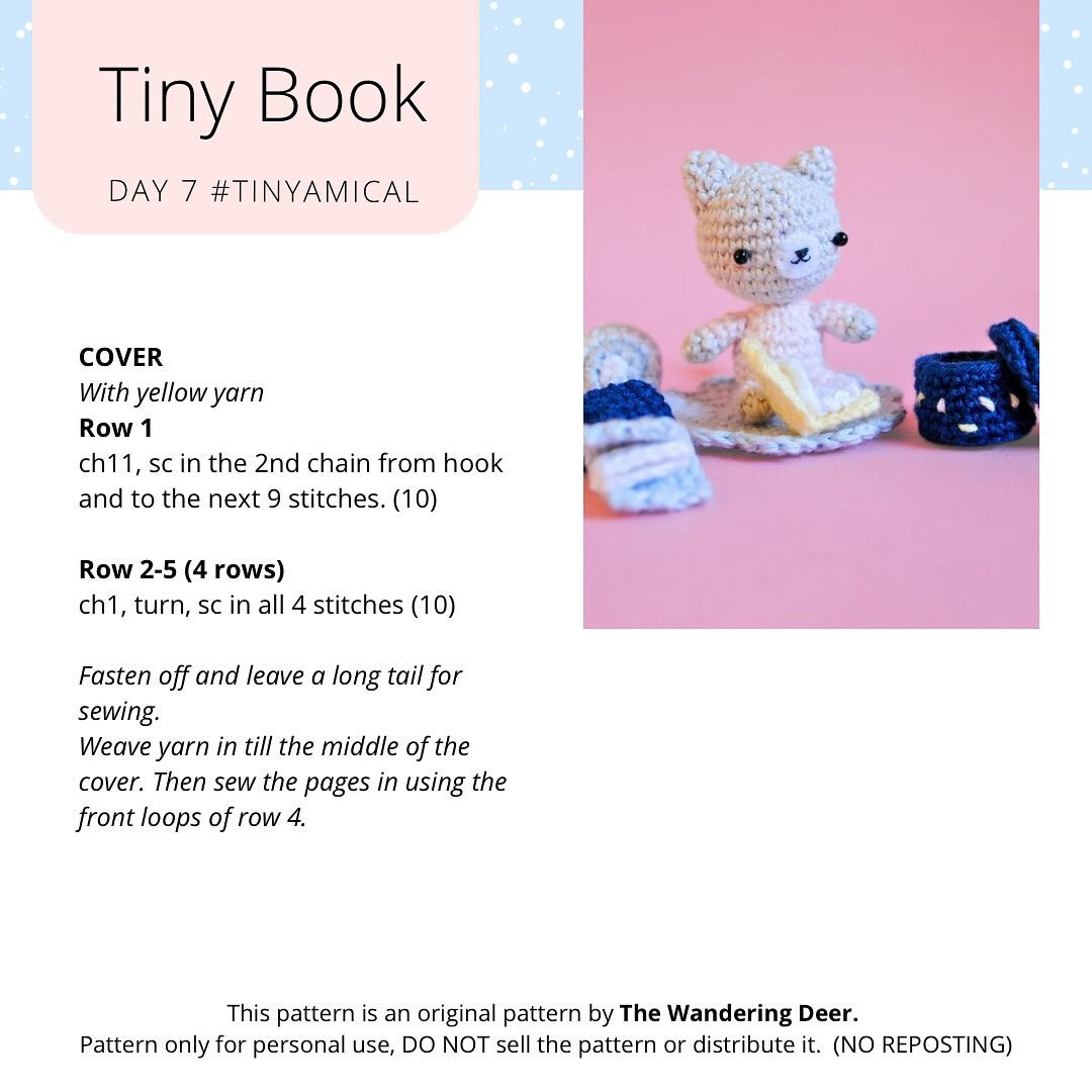 tiny book free patern