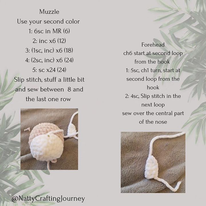 White muzzled bear crochet pattern