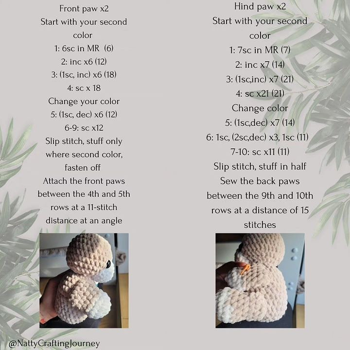 White muzzled bear crochet pattern