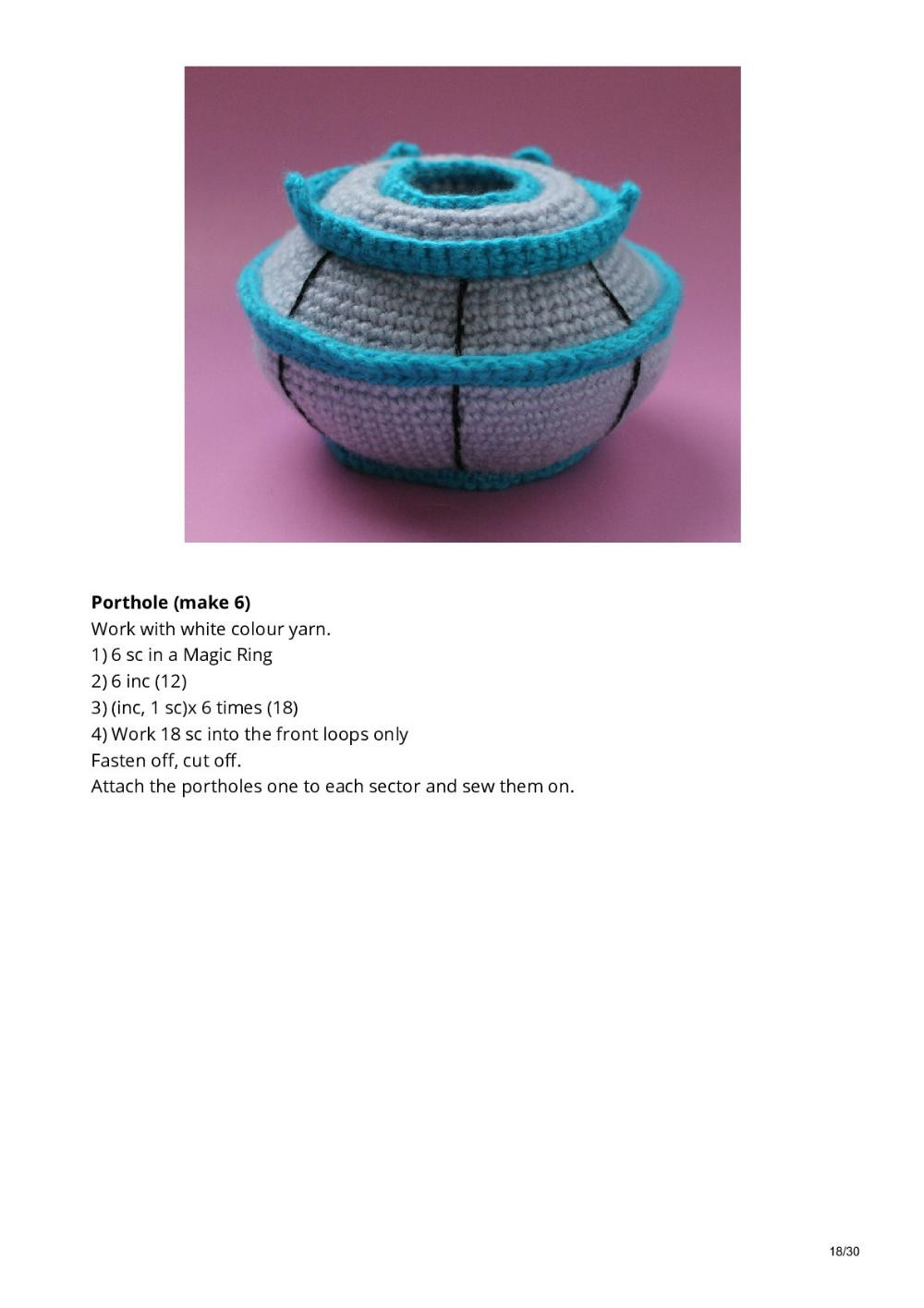 A Flying Saucer crochet pattern