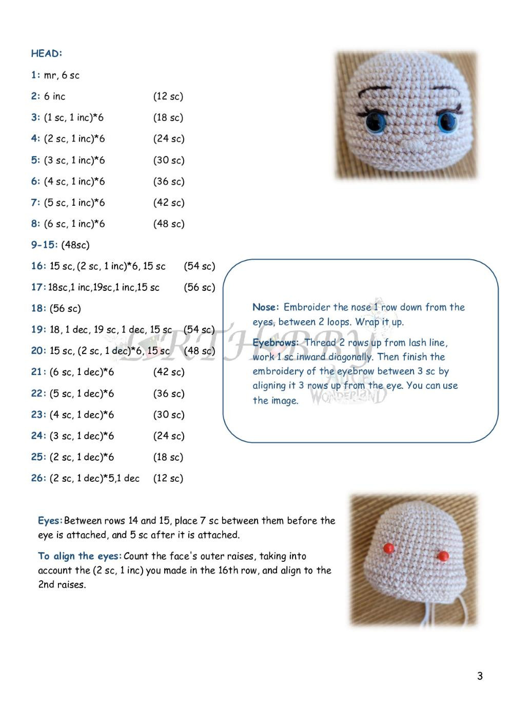 alice in wonderland alice girl doll crochet pattern