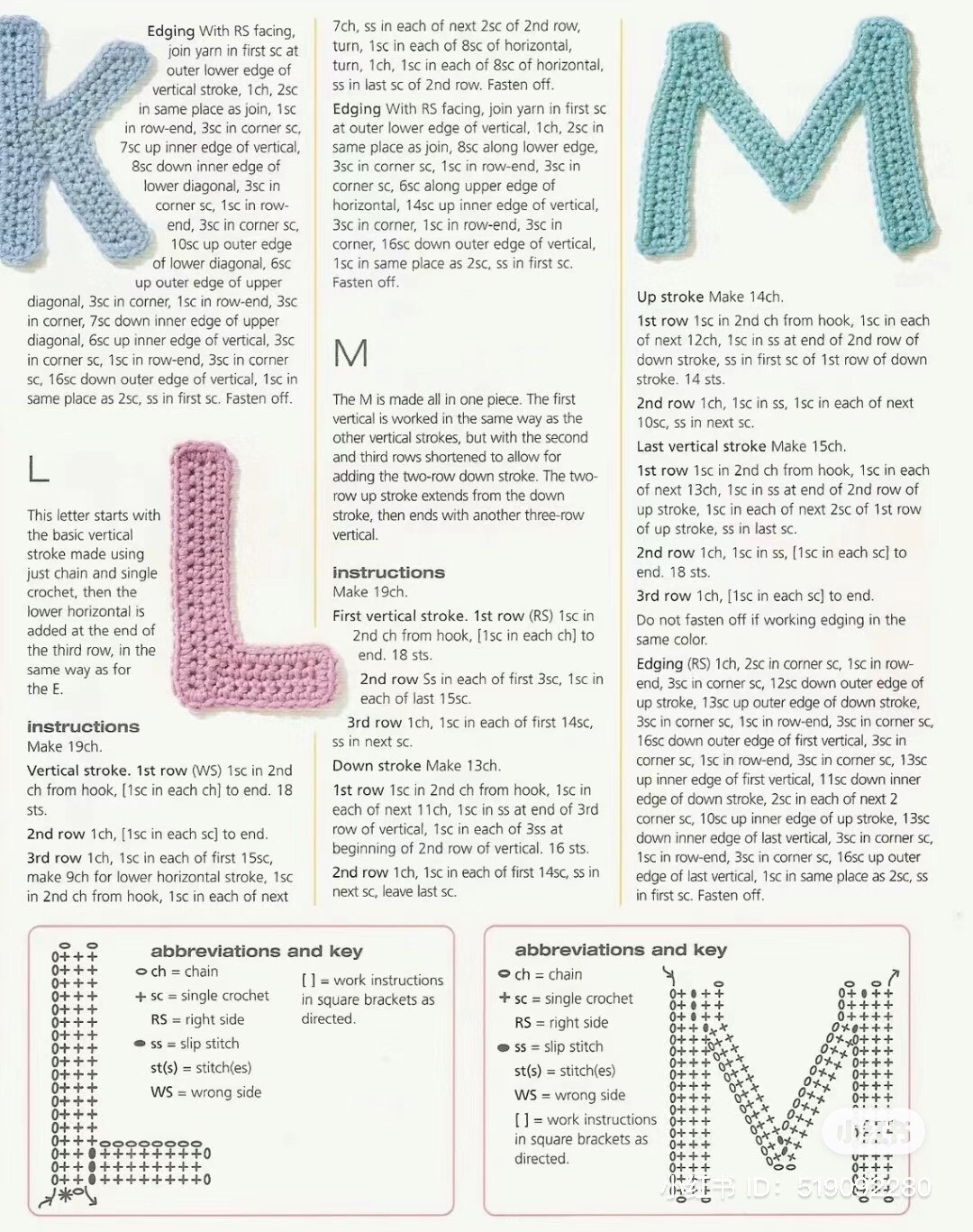 alphabet crochet pattern ABC...