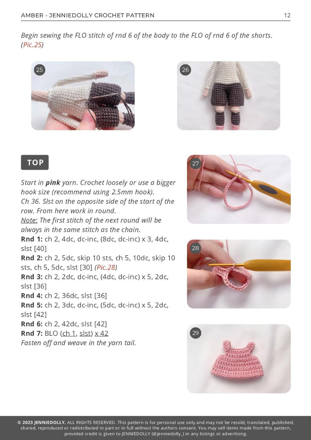 amber doll girl crochet pattern