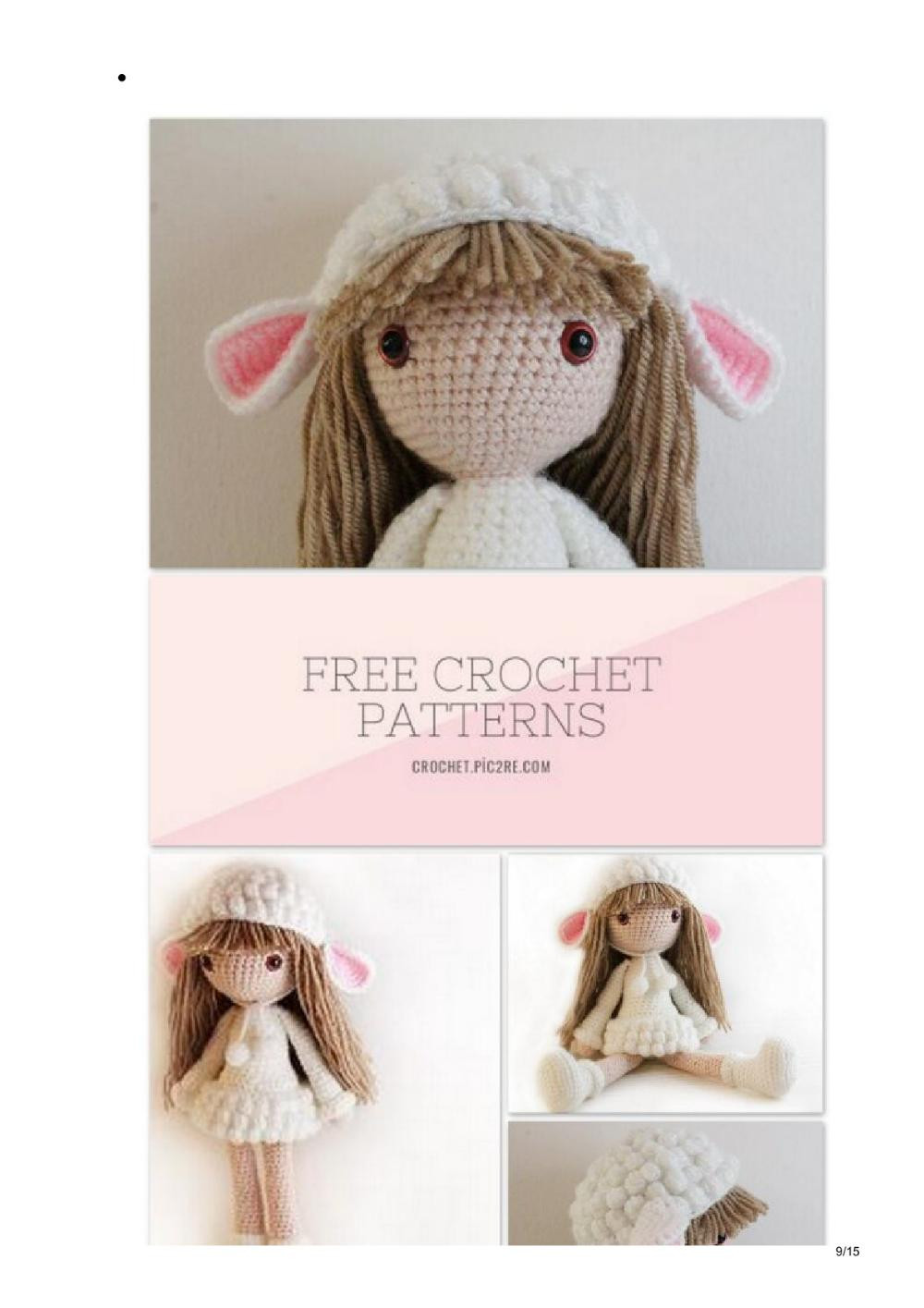 amigurumi lamb doll free crochet pattern, girl