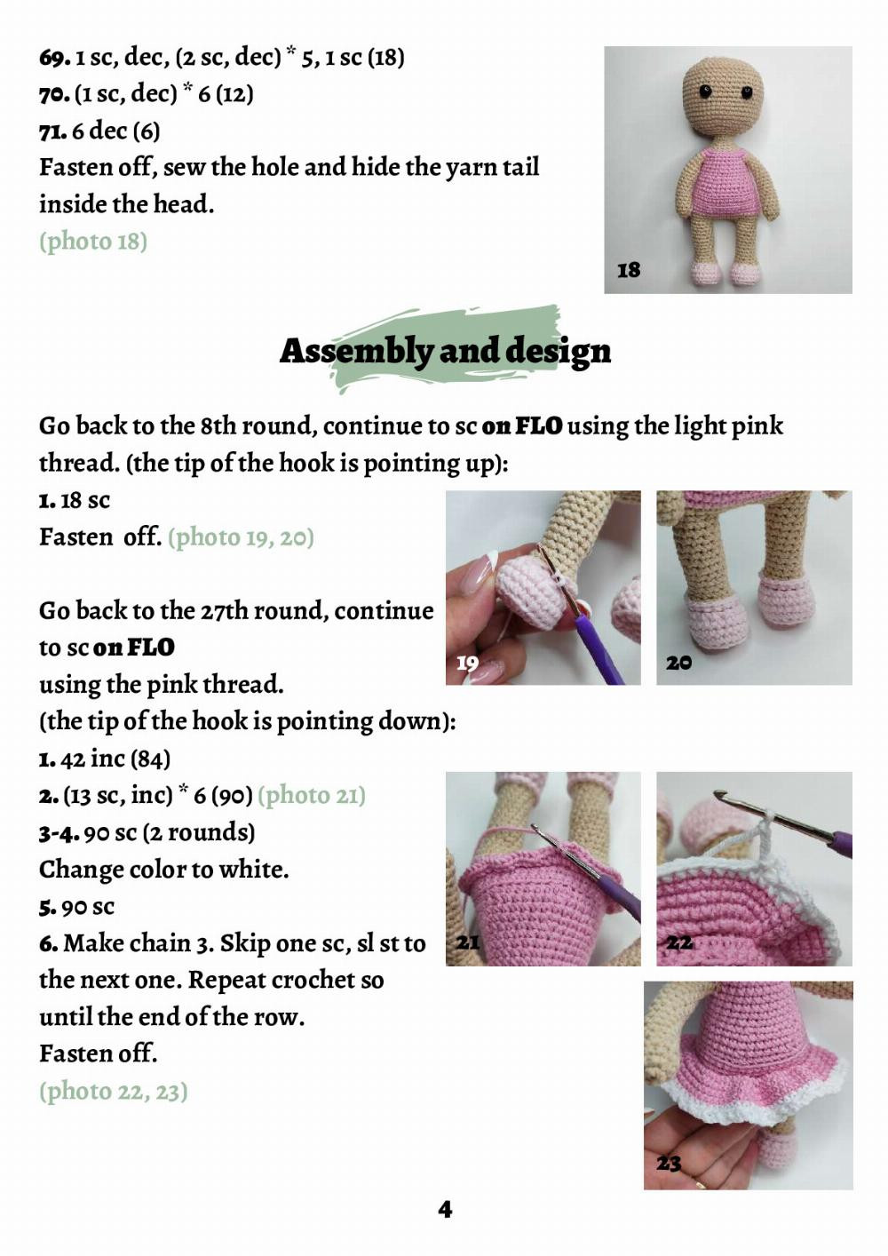 Angel girl doll crochet pattern