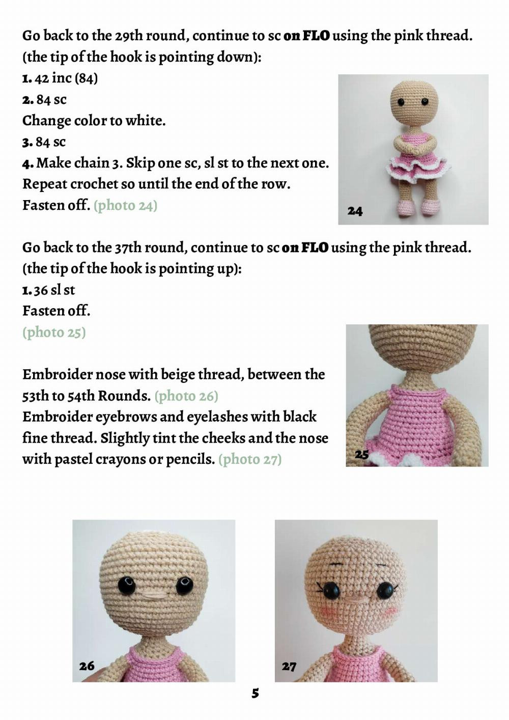 Angel girl doll crochet pattern