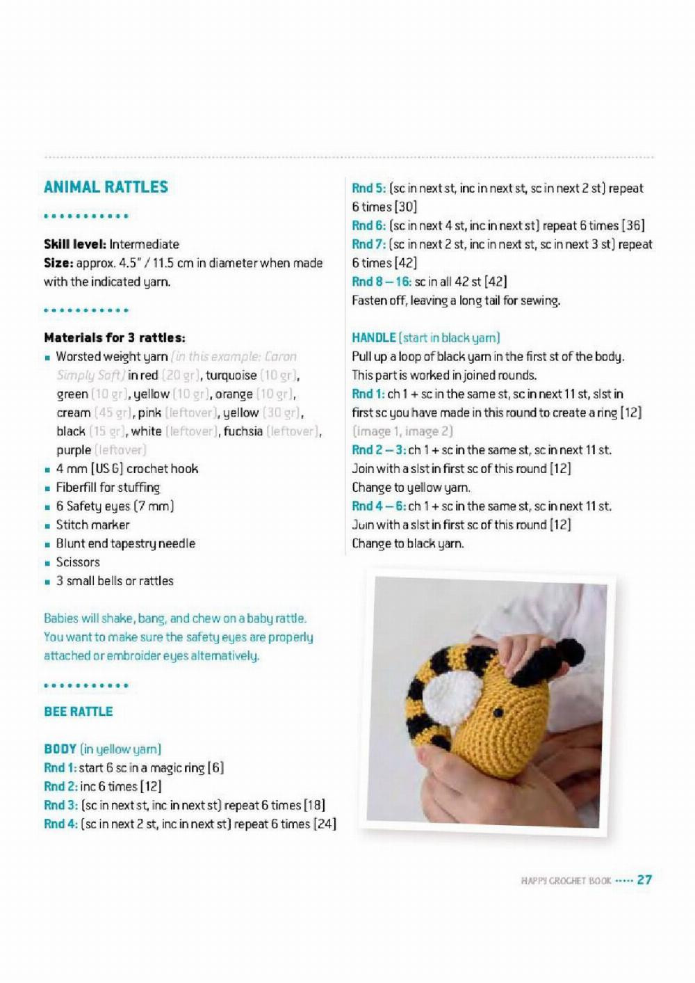 animal rattles crochet pattern