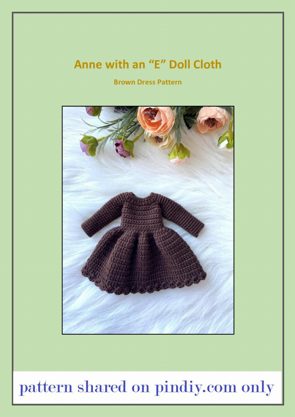 anne with an E crochet pattern Baby girl doll crochet pattern