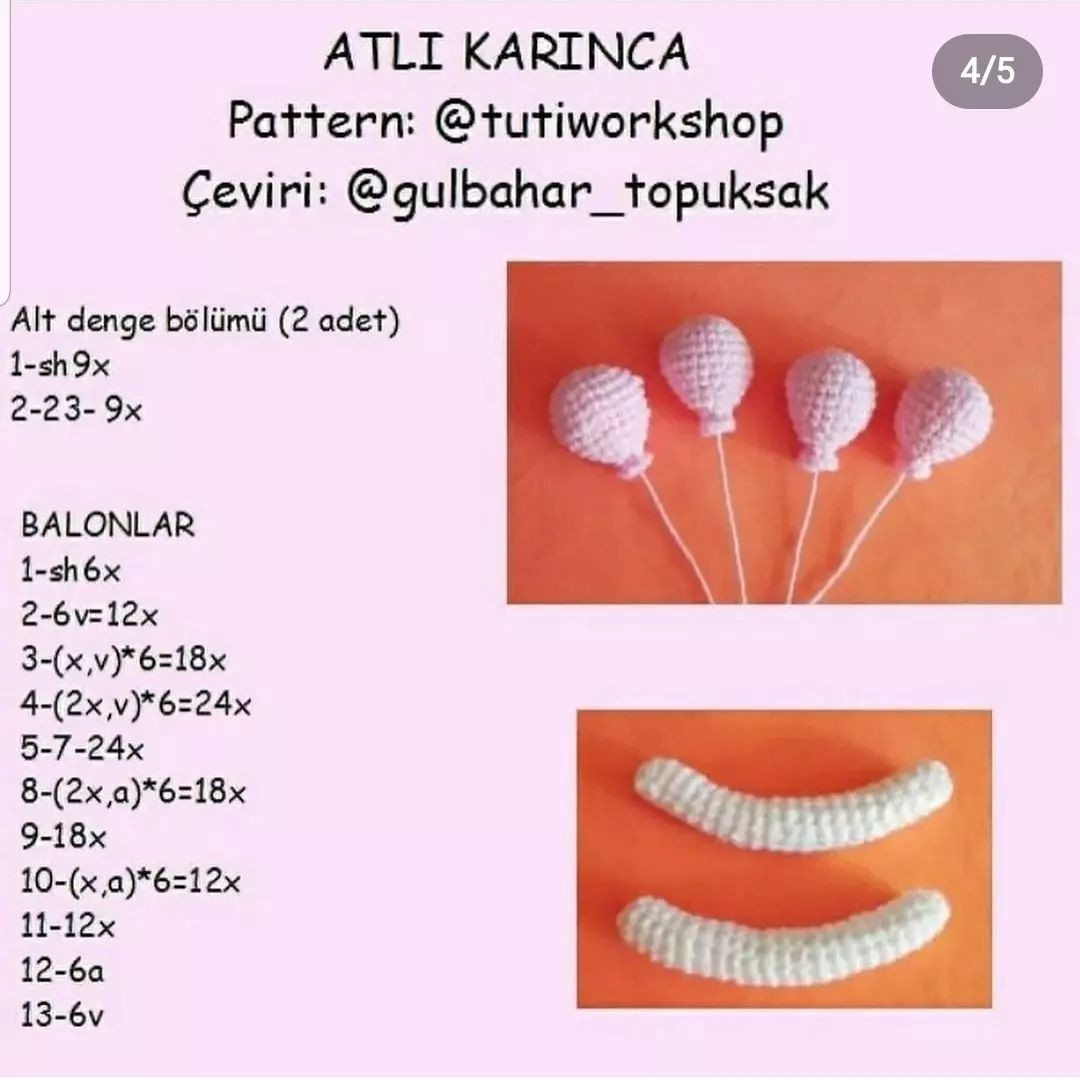 At ve balon tığ işi modeli.