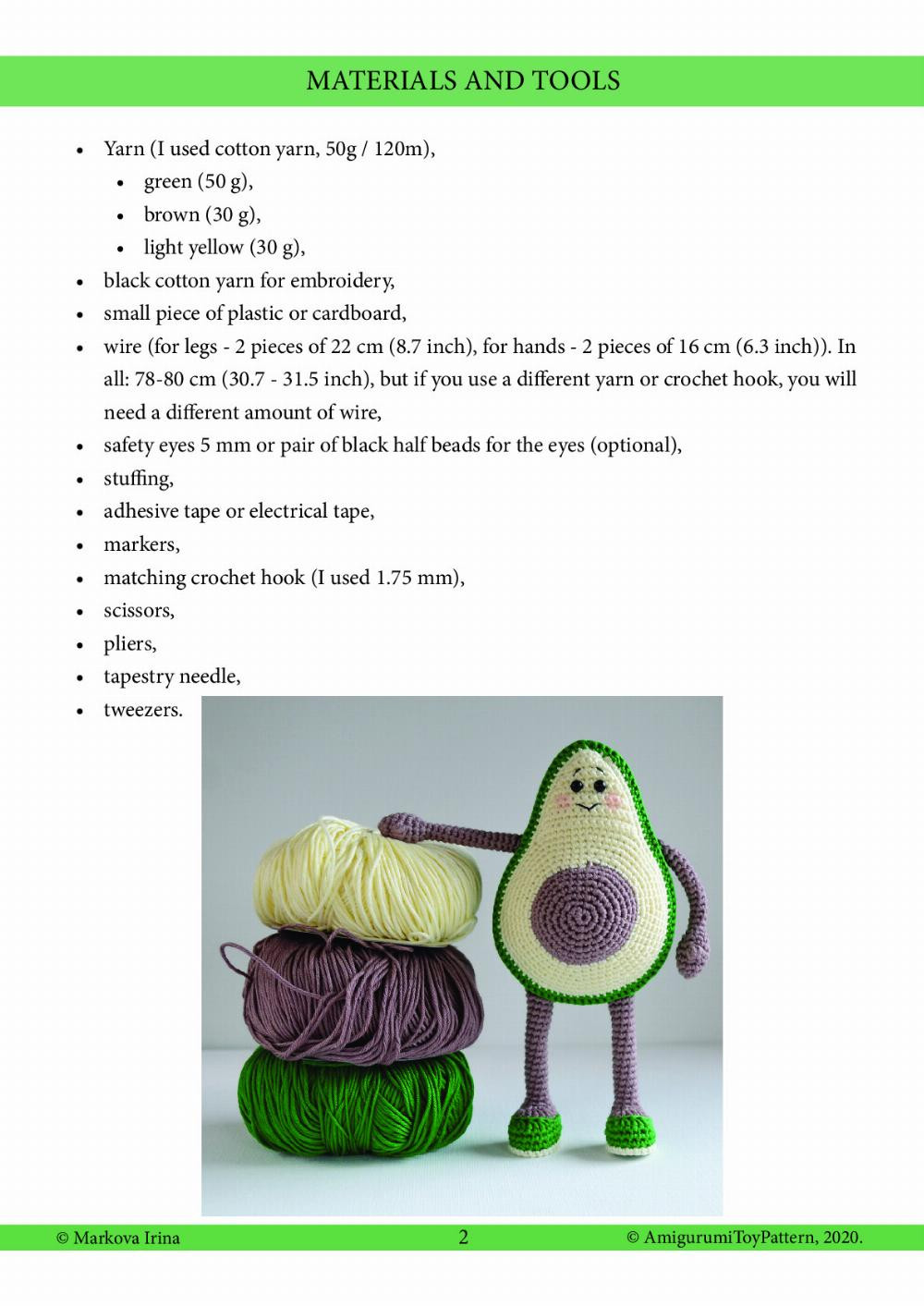 avocado crochet pattern pdf