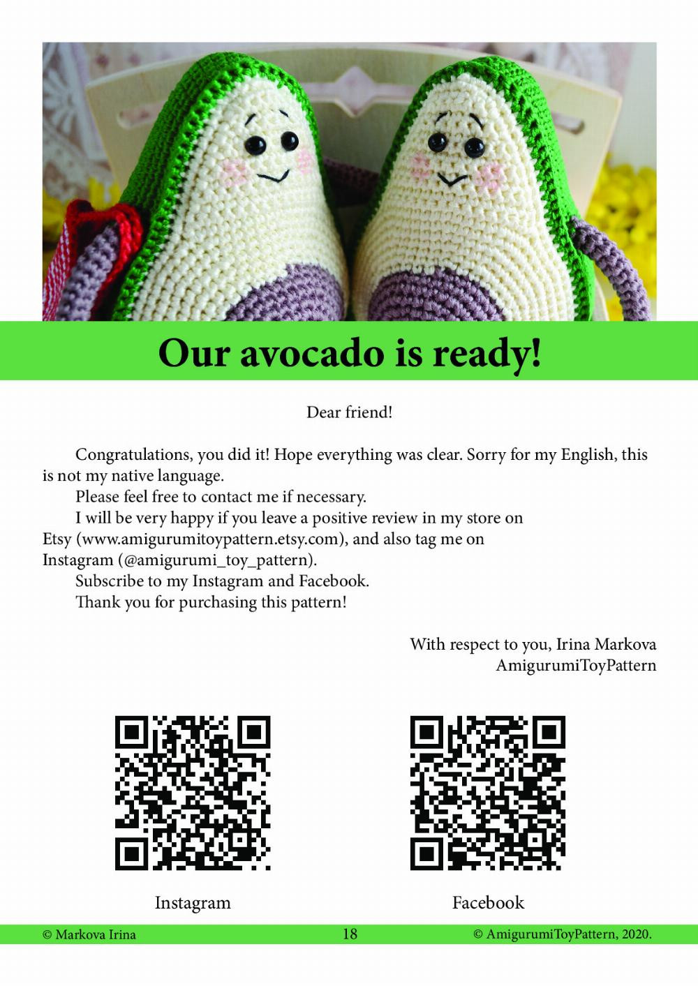 avocado crochet pattern pdf