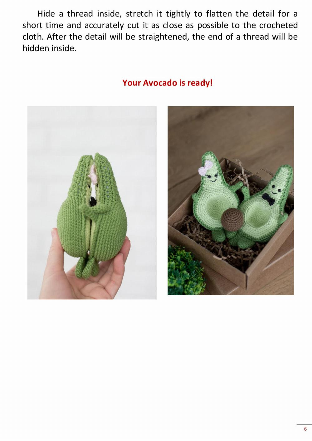 Avocado with a bow in a box  Crochet Pattern