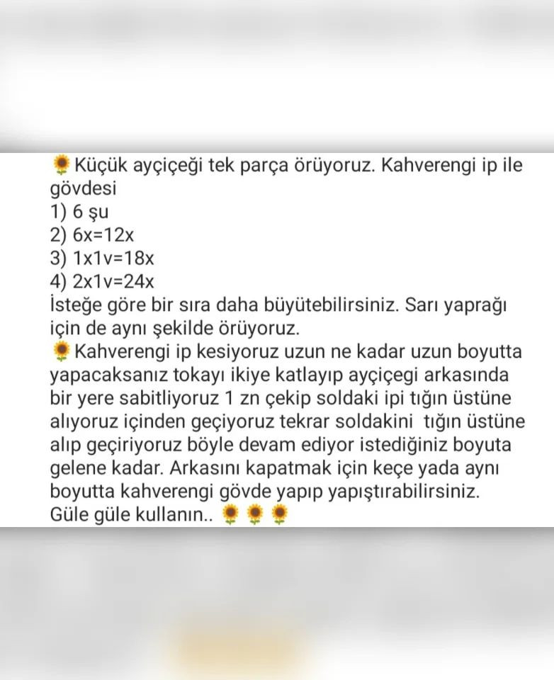 Ayçiçeği ipi tığ işi modeli