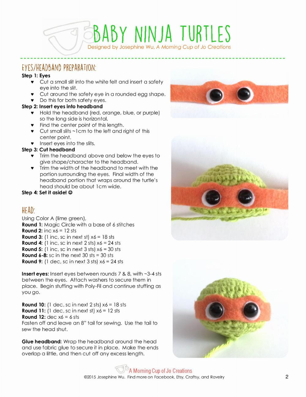 baby ninja turtles crochet pattern