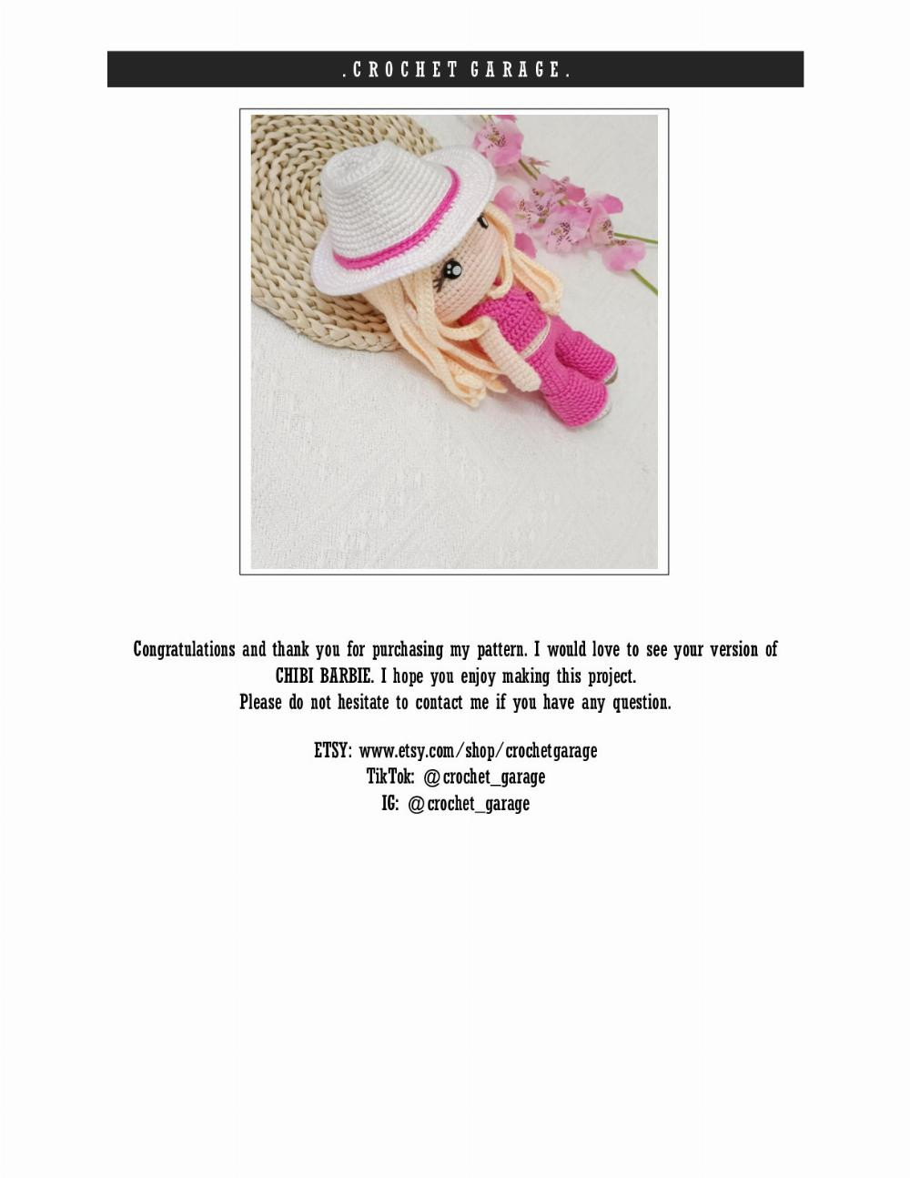 BARBIE girl doll crochet pattern