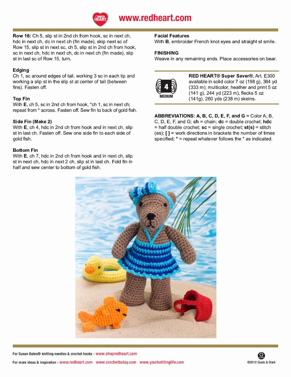 beach bear rita crochet pattern