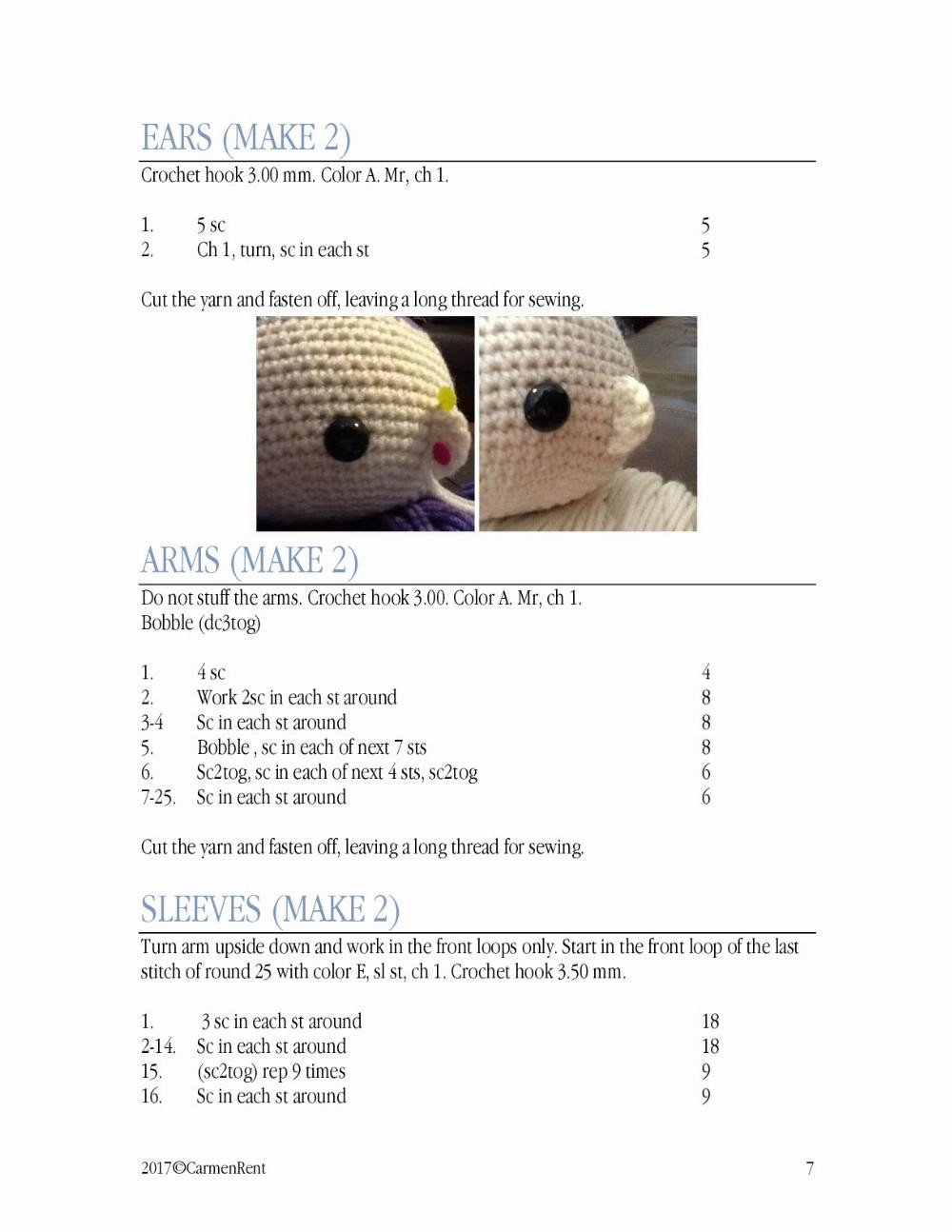 BELLE amigurumi crochet pattern