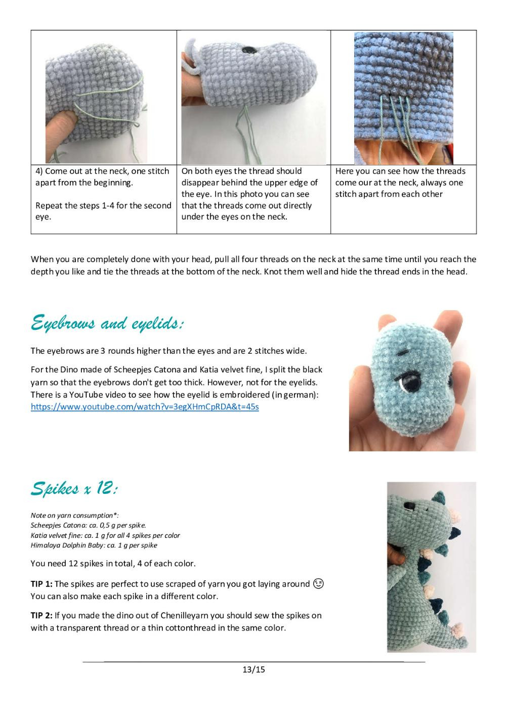 bennet the little dino crochet pattern