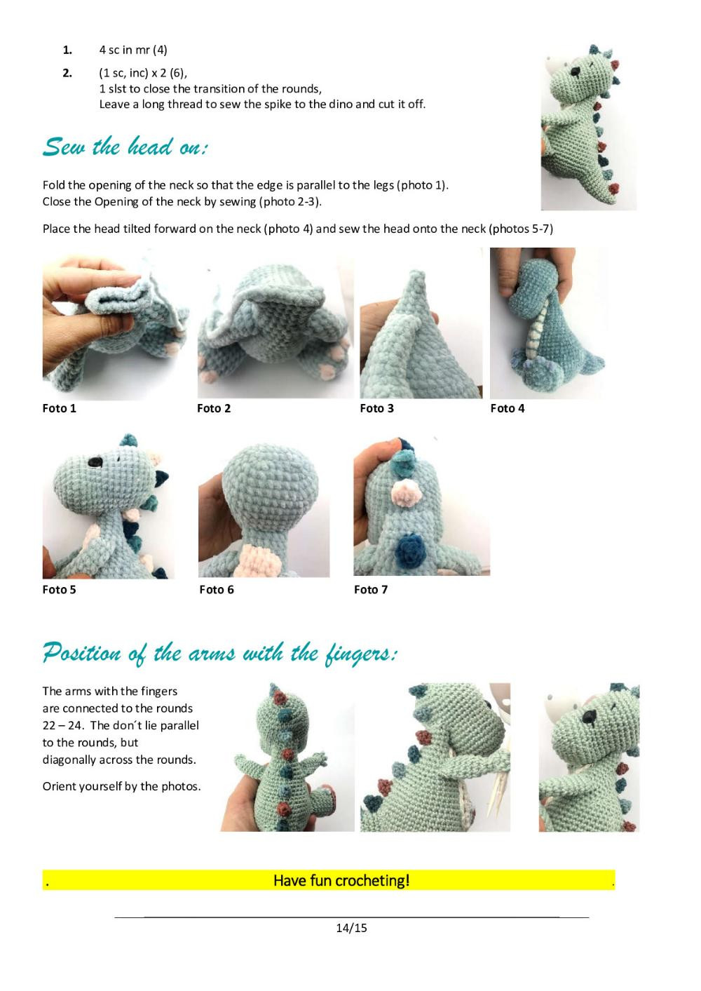 bennet the little dino crochet pattern