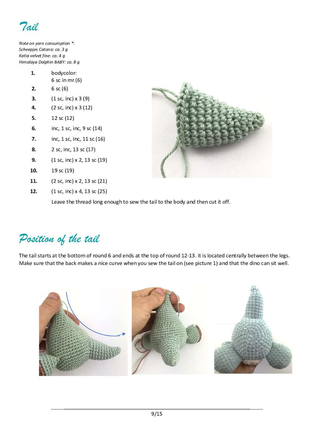 bennet the little dino crochet pattern