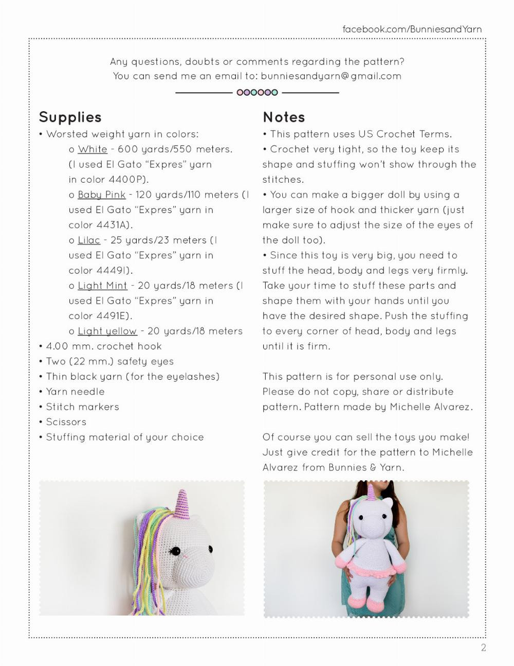 Betsy the Big Unicorn Crochet Pattern