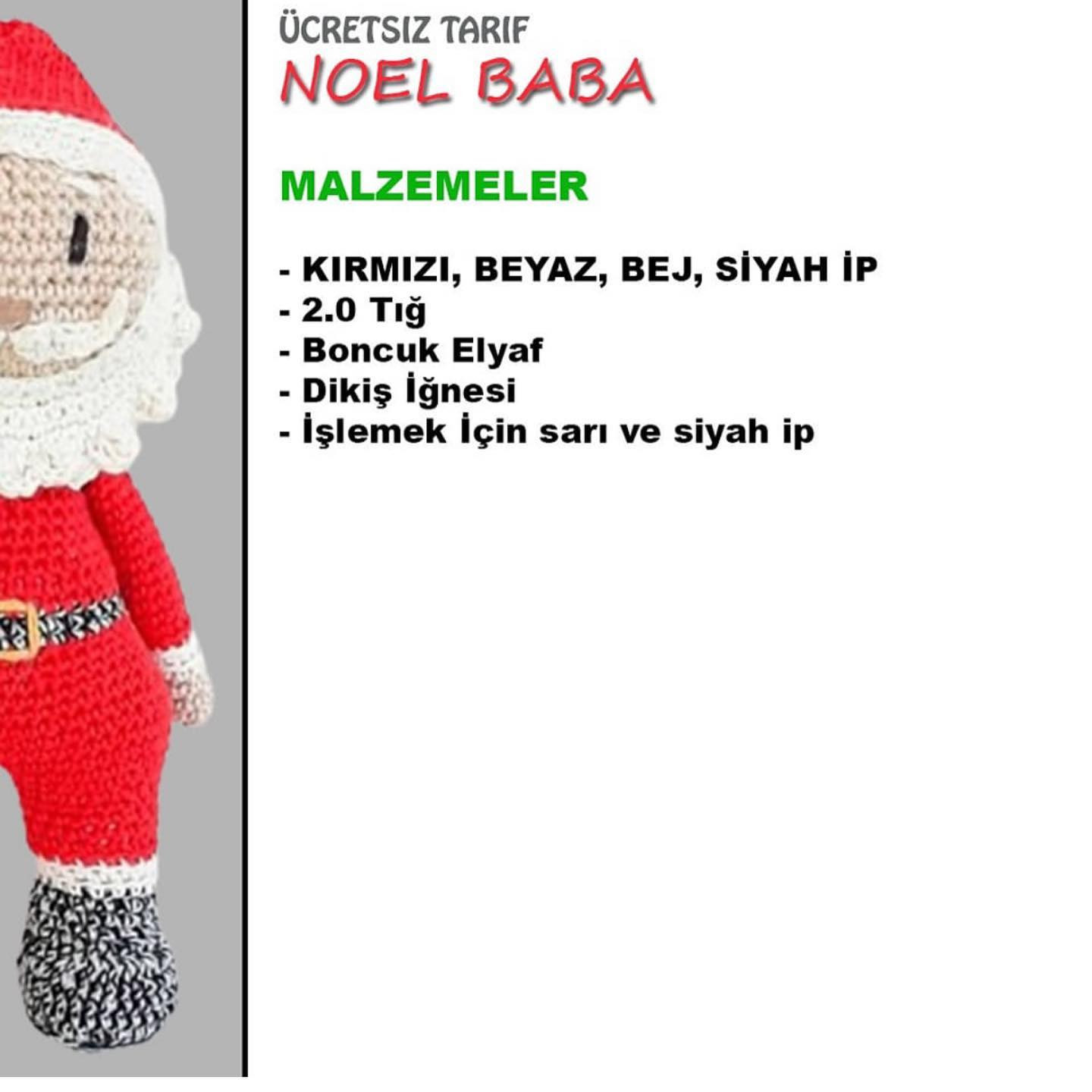 Beyaz sakallı Noel Baba tığ işi modeli