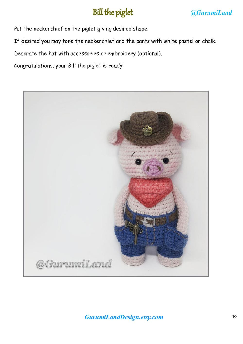 bill the piglet crochet pattern