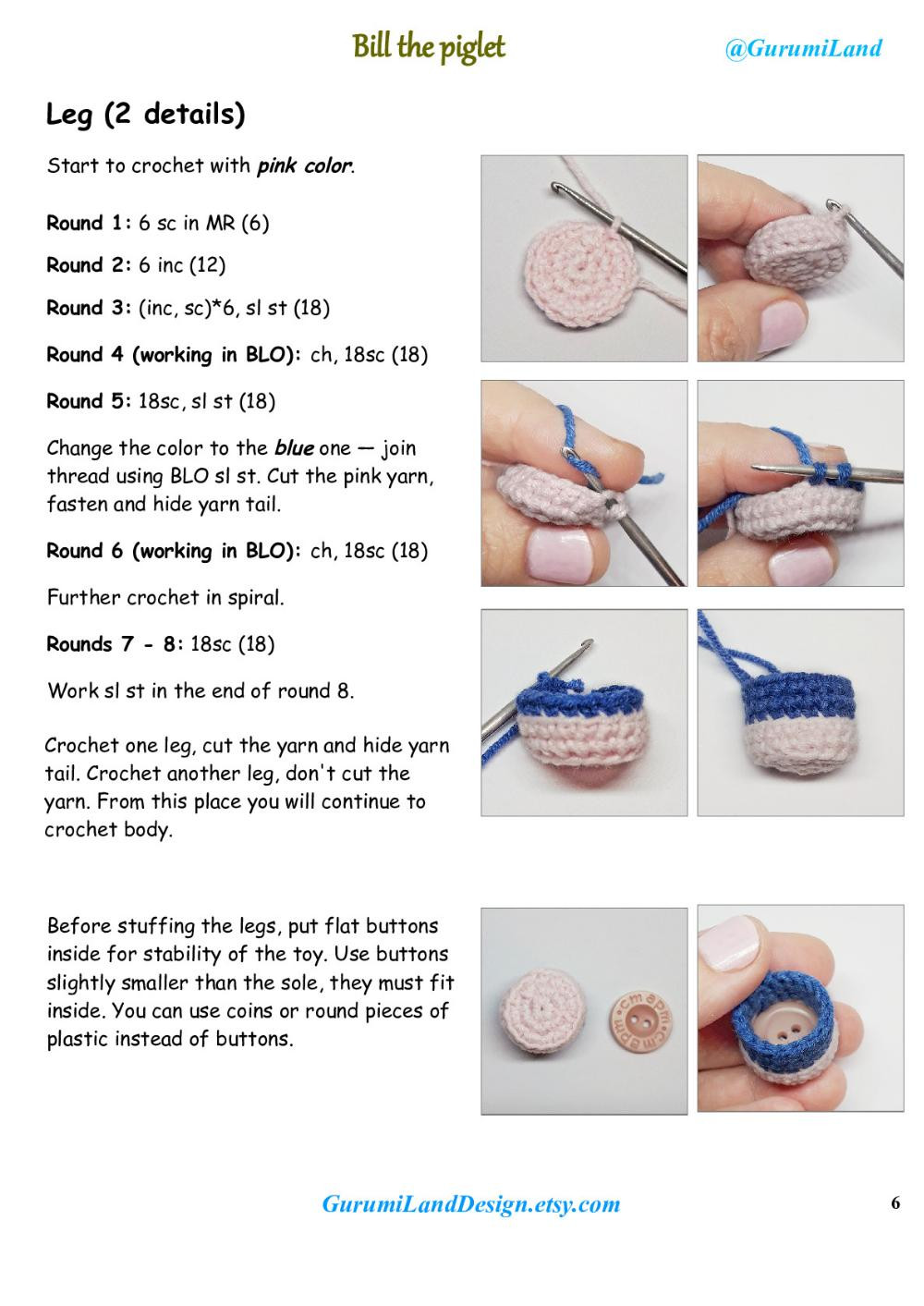 bill the piglet crochet pattern