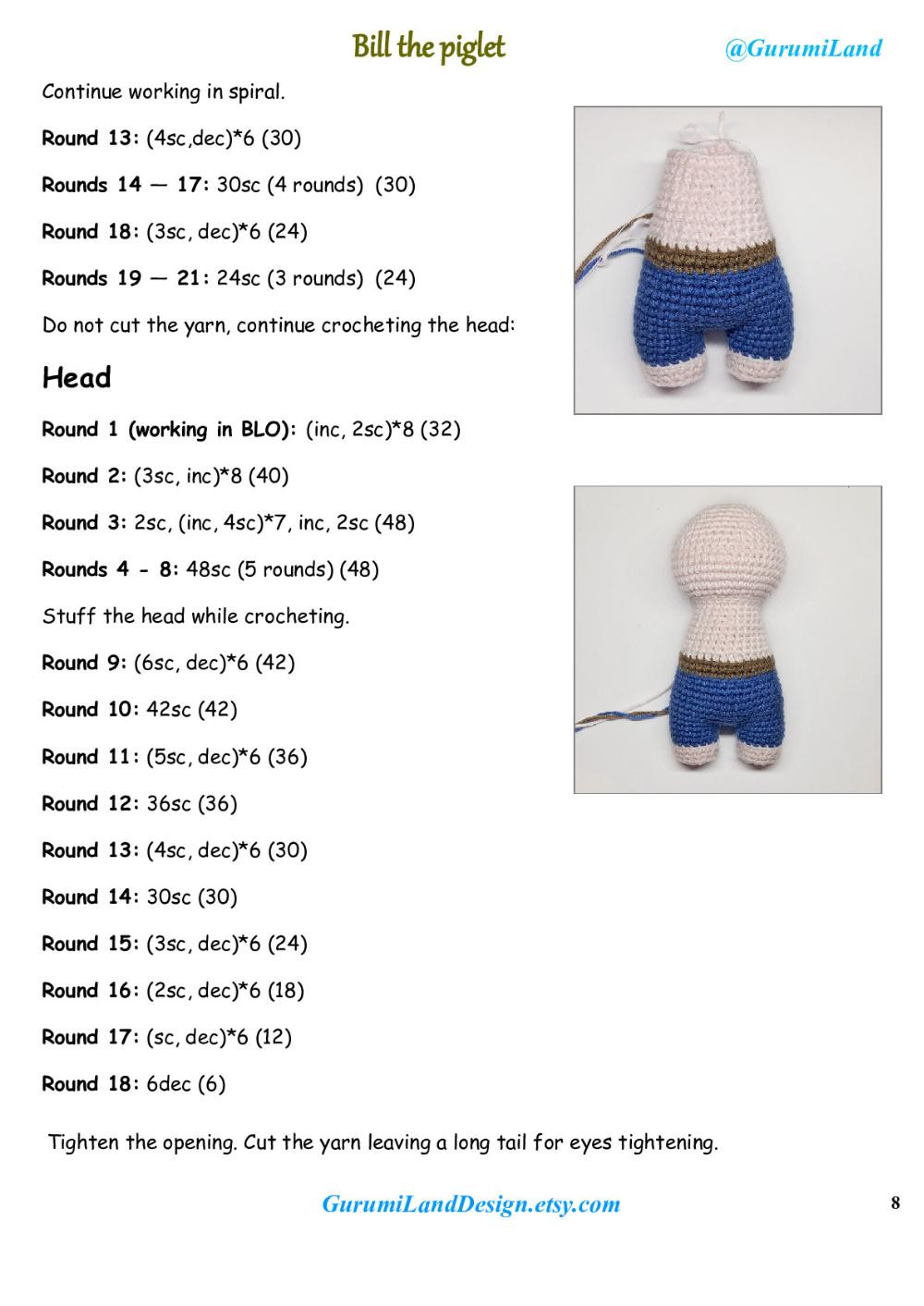 bill the piglet crochet pattern