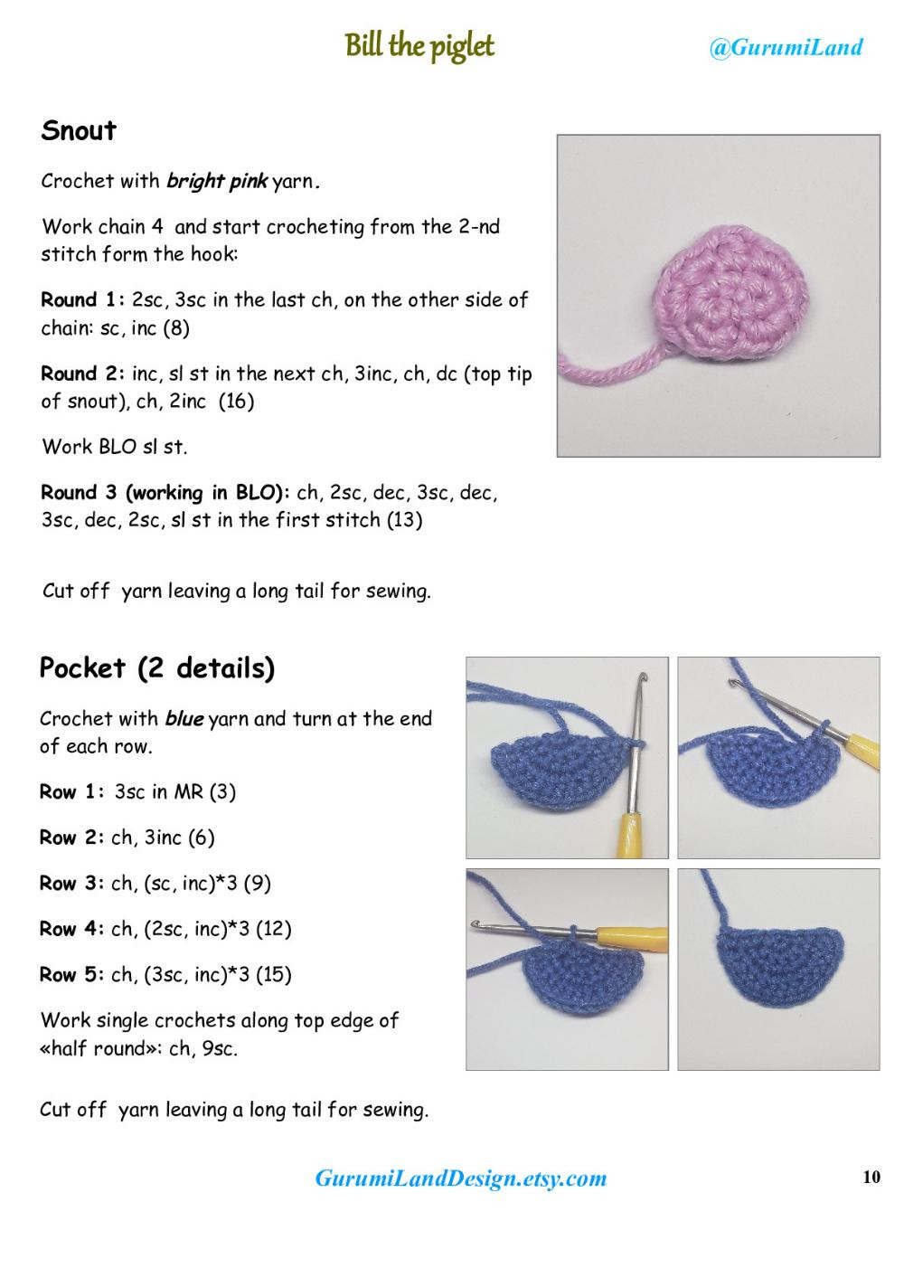 bill the piglet crochet pattern