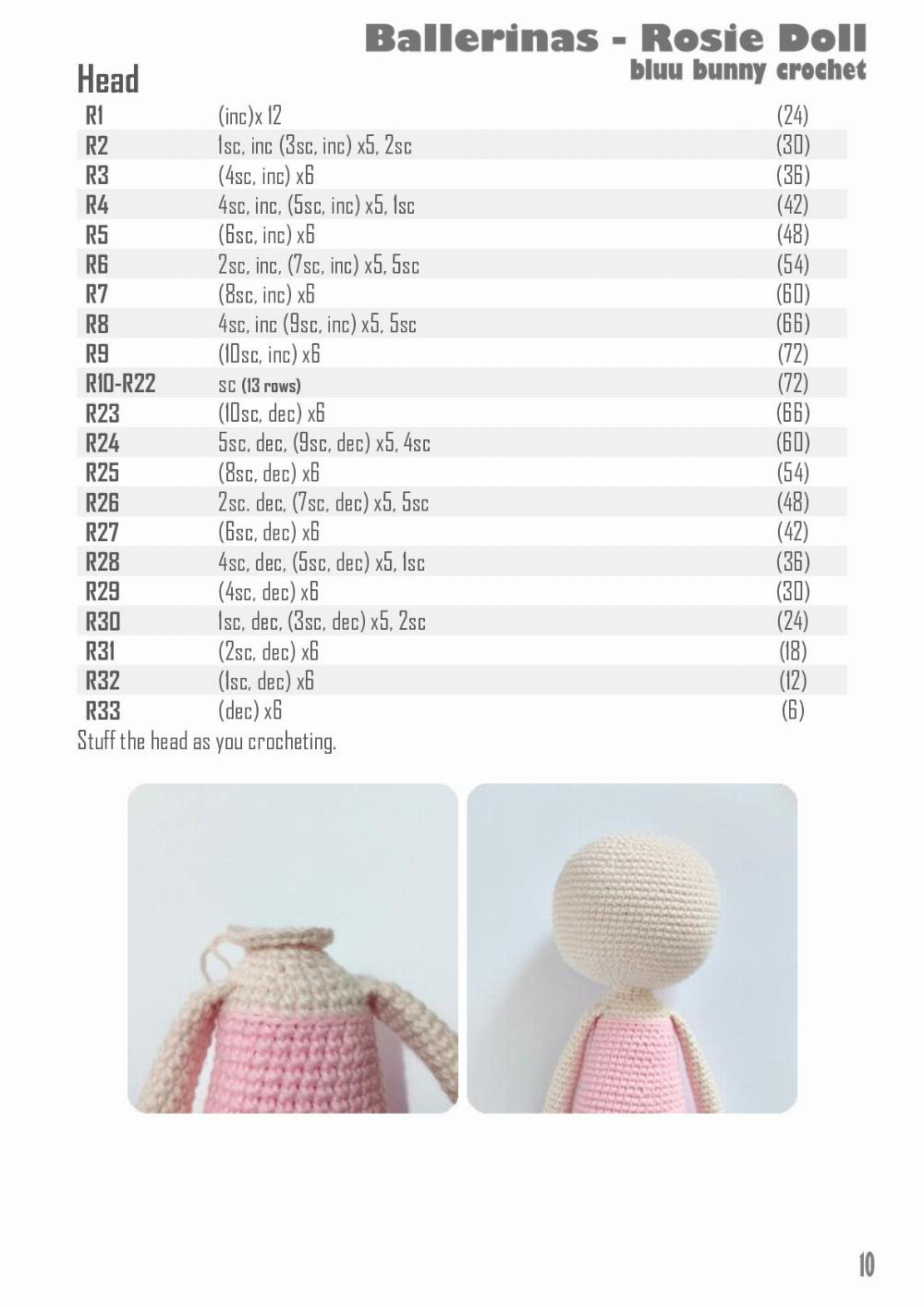 bluu bunny crochet girl doll pattern