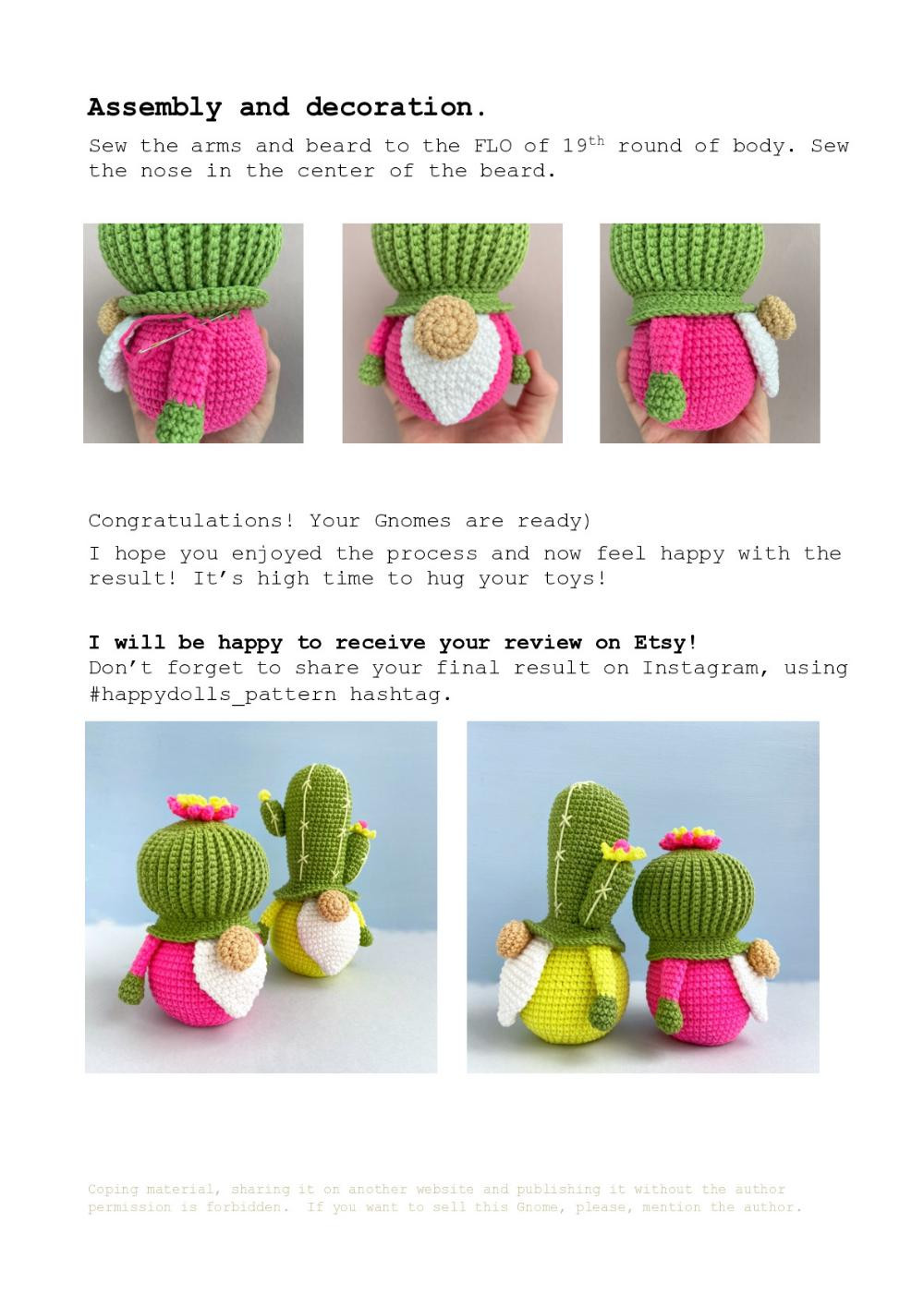 Cactus gnomes crochet pattern