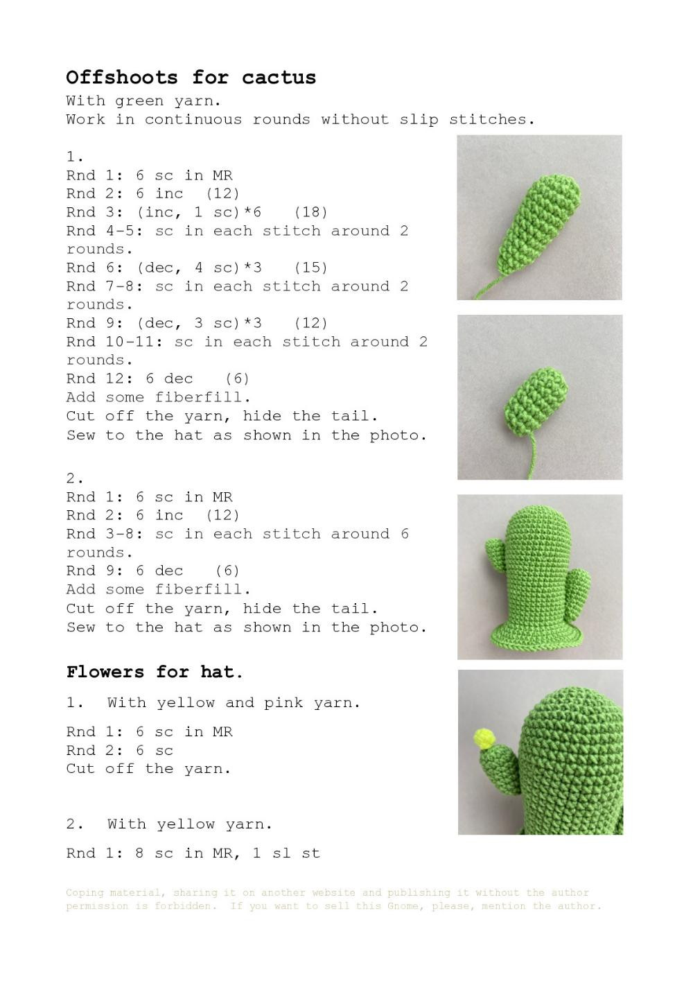 Cactus gnomes crochet pattern