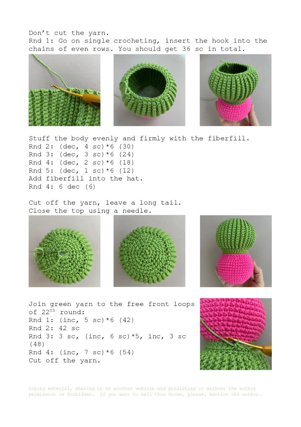 Cactus gnomes crochet pattern