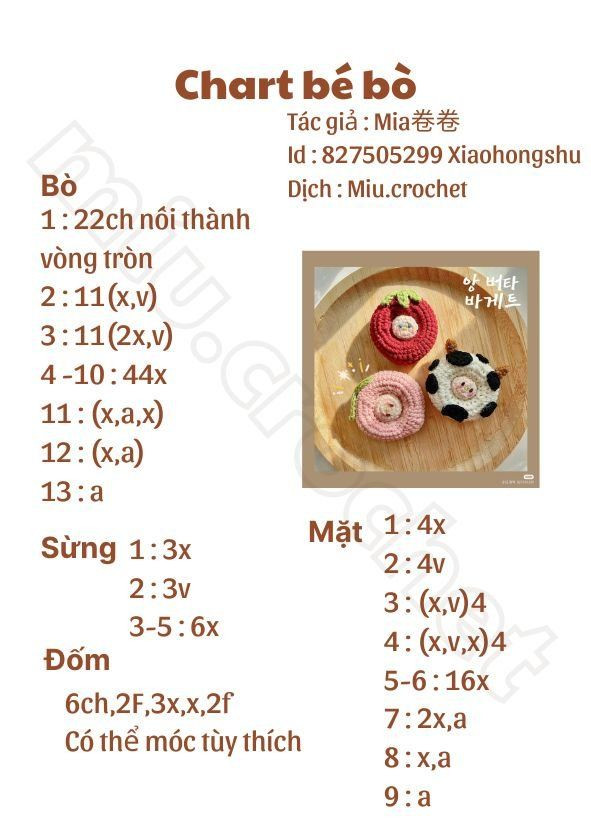 Chart bánh donut bé bò