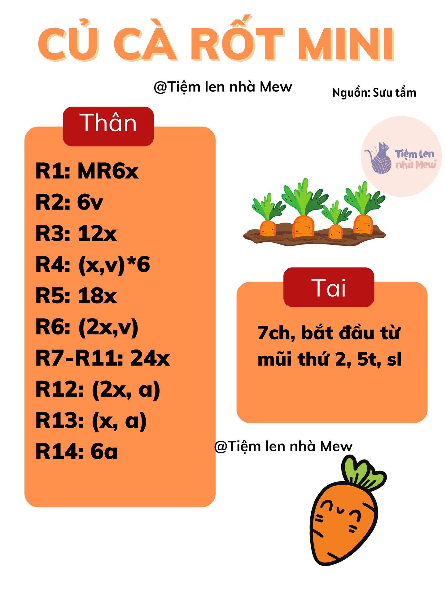 Chart móc củ cà rốt mini