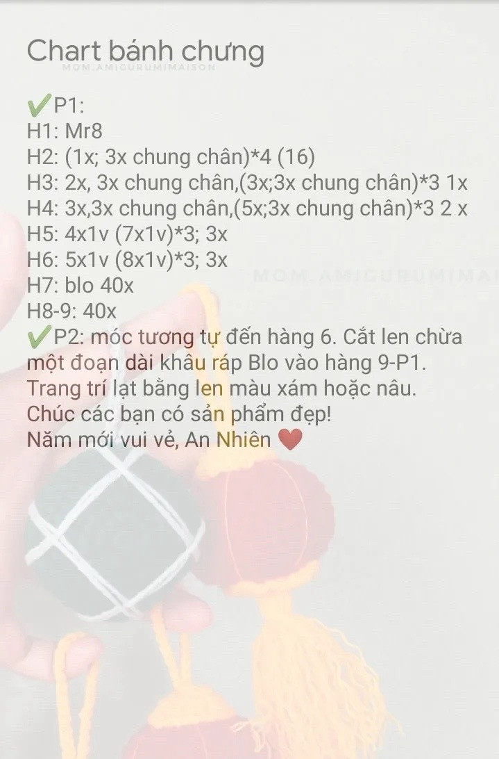 Chart móc đèn lồng, bánh trưng