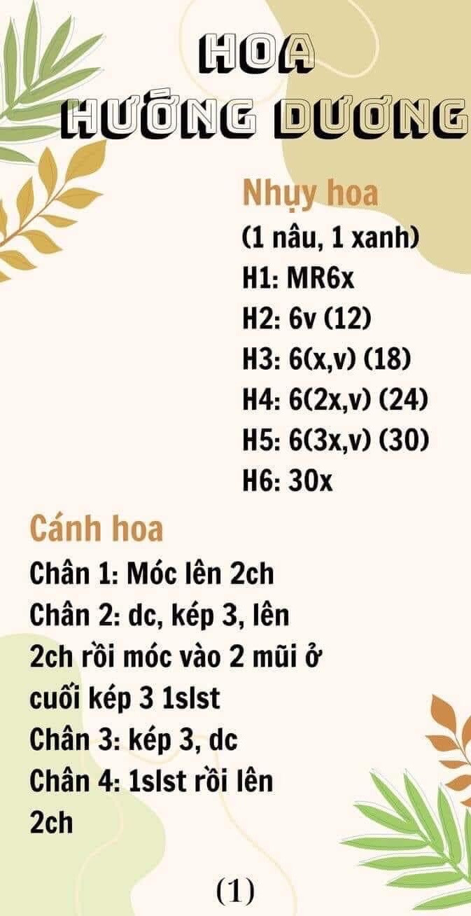 Chart móc hoa hướng dương