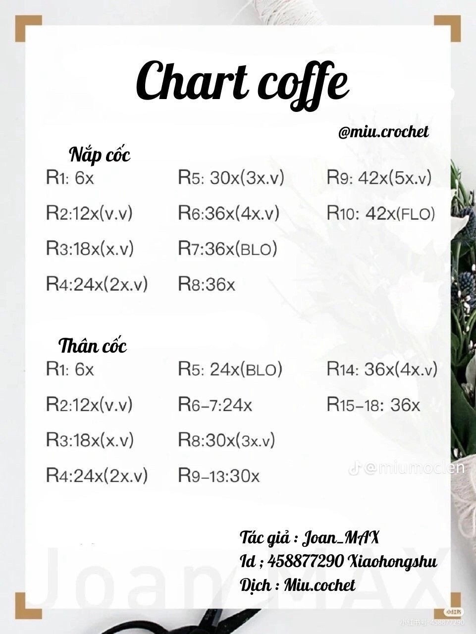 Chart móc khóa cốc cà phê coffee